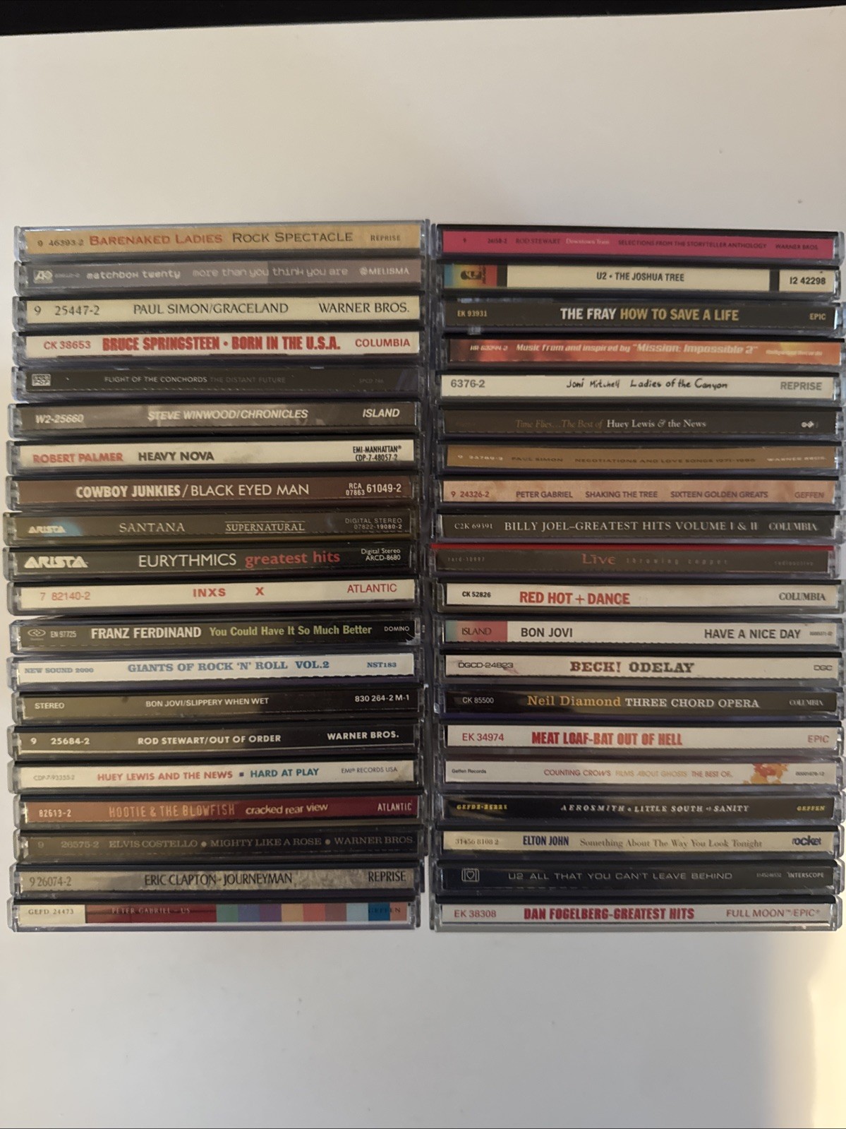 40 CD Mixed Rock Lot - U2, Santana, Bon Jovi, Clapton, Beck, Aerosmith, Live