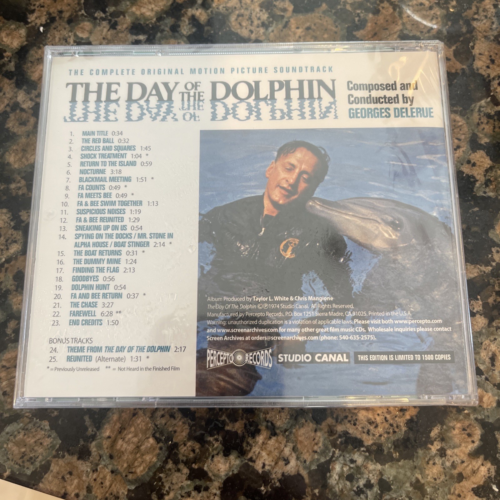 Georges Delerue The Day of the Dolphin Film Score Soundtrack CD Album