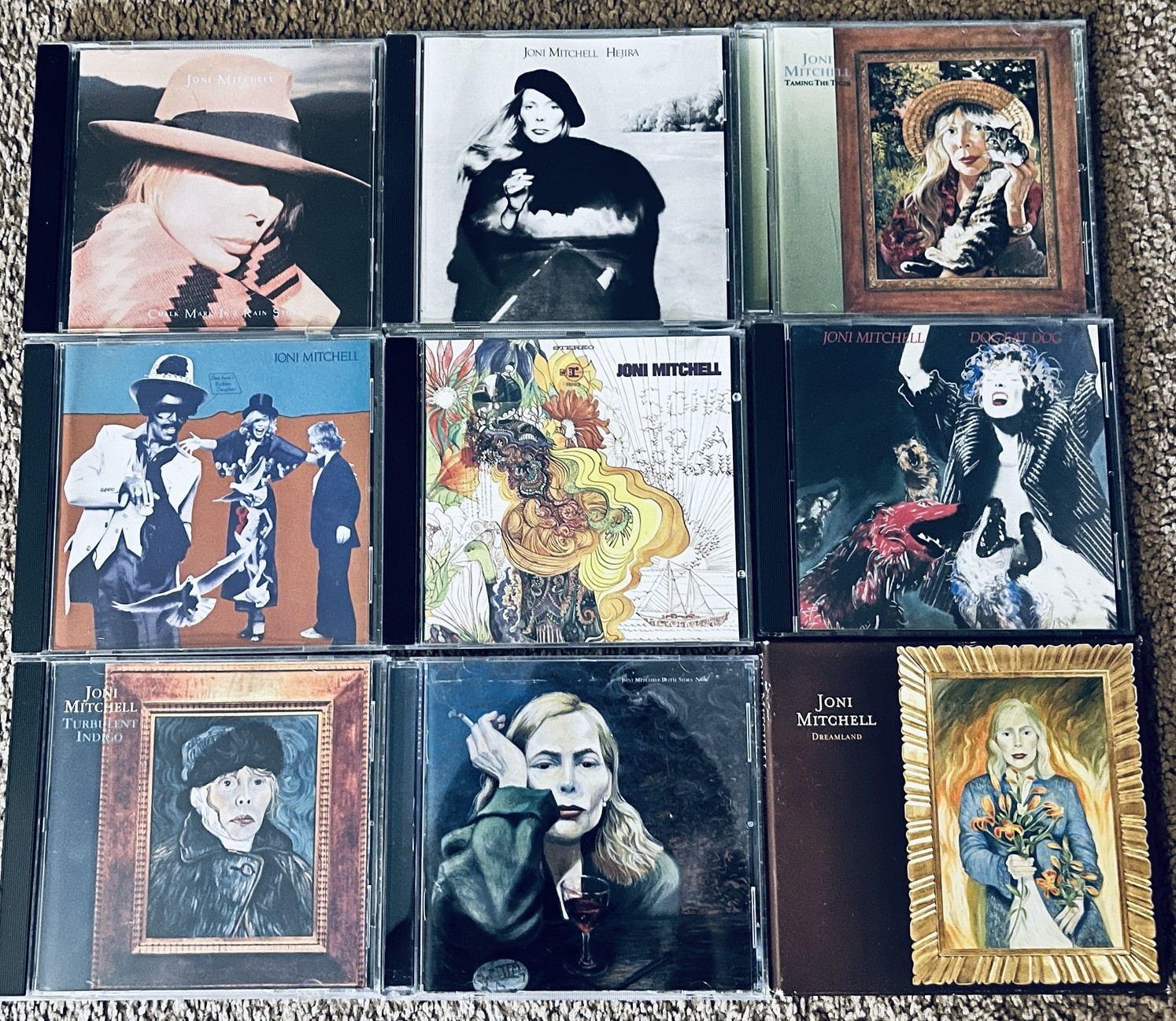Joni Mitchell Dog Dog, Hejira Albums 1973 - 2004 CD’s (Lot Of 9)