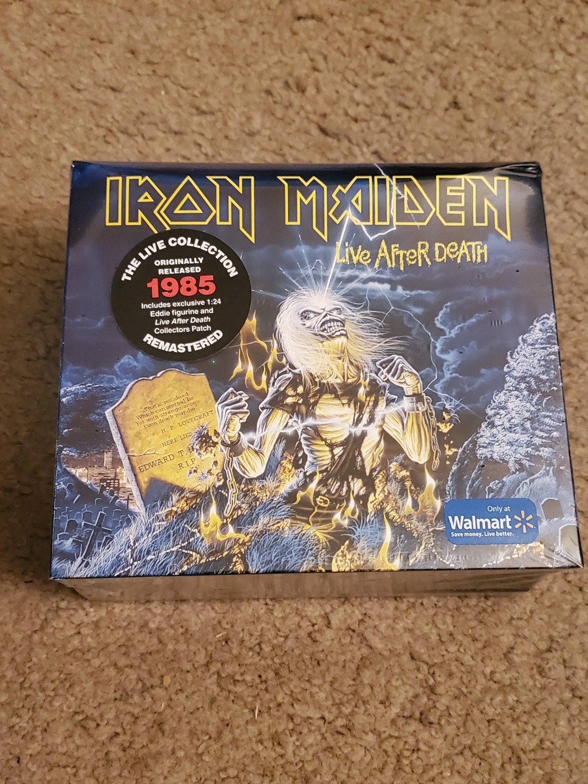 IRON MAIDEN LIVE AFTER DEATH CD RARE EXCLUSIVE WITH 1:24 EDDIE FIGURINE & PATCH