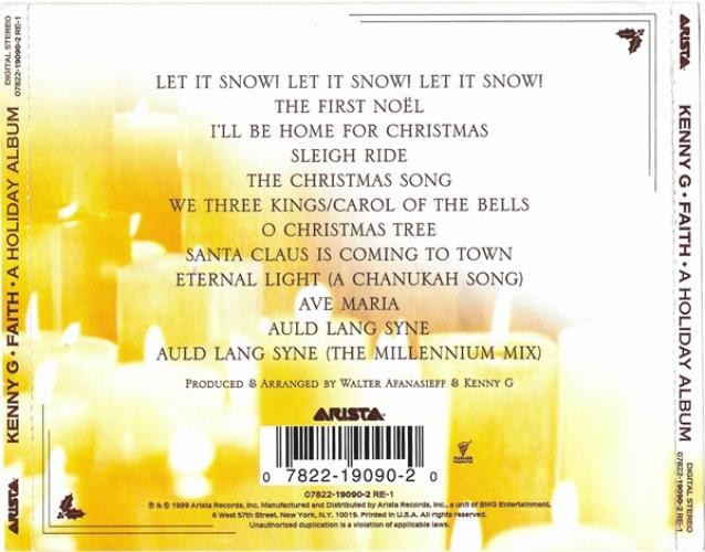 Kenny G - Faith - A Holiday Album (CD, Album, RE) (Very Good Plus (VG+)) - 42282