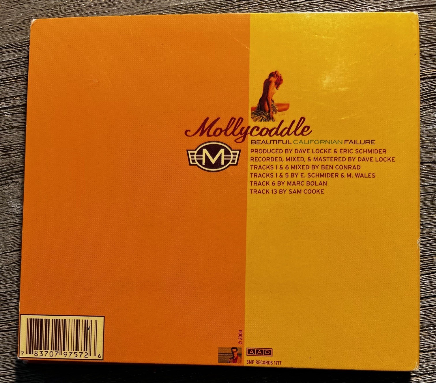Mollycoddle– Beautiful Californian Failure CD tested Indie Rock Pop ONE SMITH (1