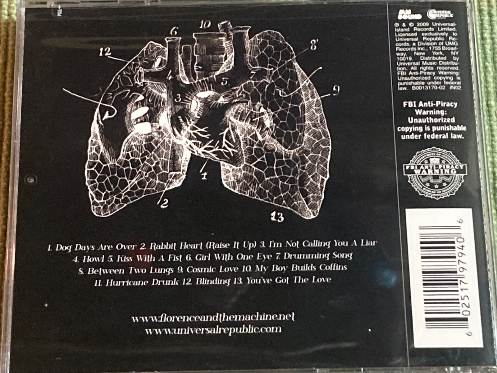 FLORENCE + THE MACHINE LUNGS 13 TRACK CD NEW SEALED! FREE SHIPPING