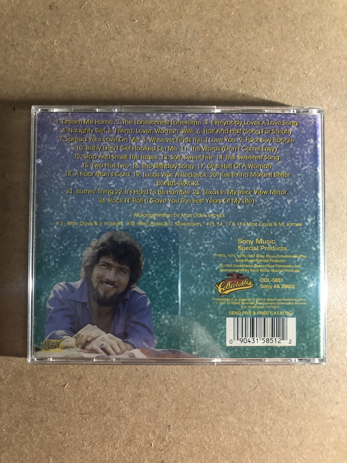 Mac Davis - Baby Don't Get Hooked On Me / Stop And Smell The Roses CD VG+....