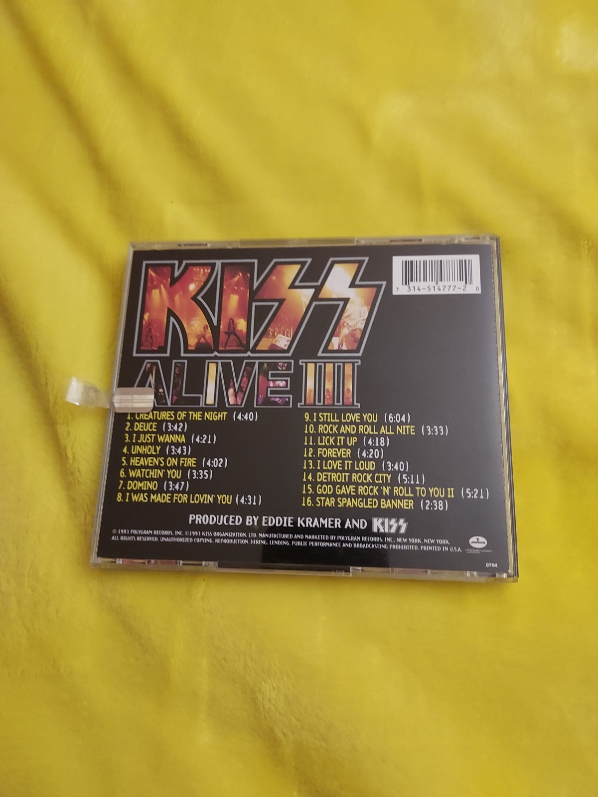 Kiss Alive III CD 1993 PolyGram SIGNED BY BRUCE KULICK RARE MINT