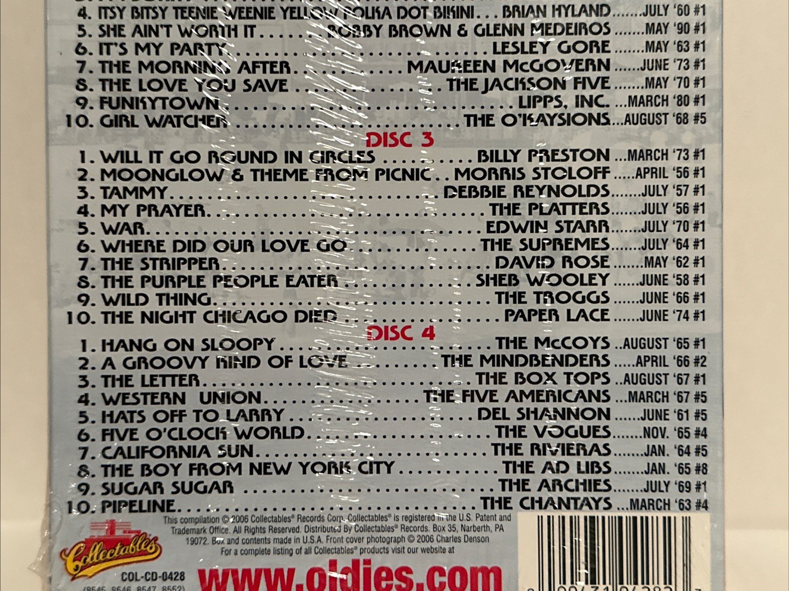 NEW Sealed #1 Hits of the Summer 4 CD Box Set Oldies Pop Rock Original Artists