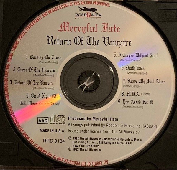 Mercyful Fate - Return Of The Vampire (CD, Comp) (Near Mint (NM or M-)) - [Locat