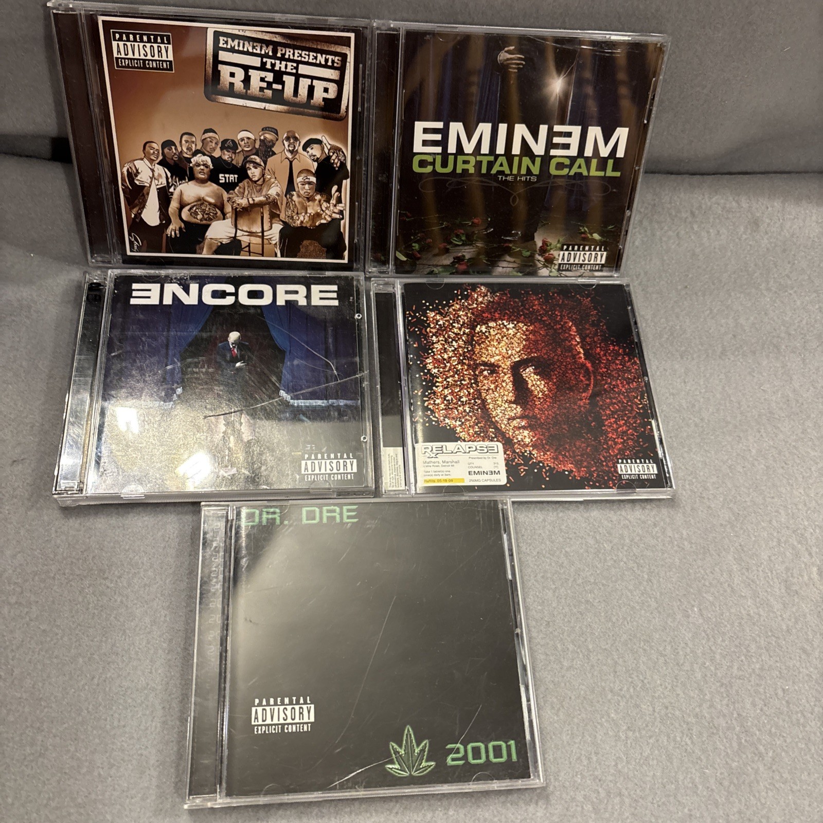 EMINEM and DR.Dre Shady Records Rap Hip Hop lot of 5 discs