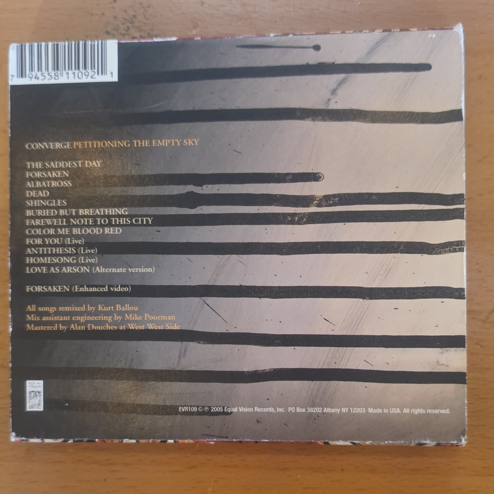 Converge - Petitioning the Empty Sky CD 2005 Heavy Metal Equal Vision EVR109