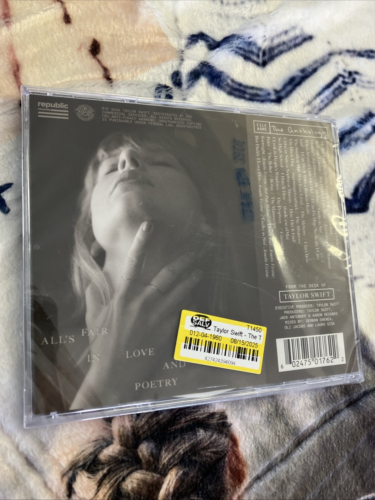 Taylor Swift The Tortured Poets Department CD NEW SEALED& 30x38 Wall Tapestry