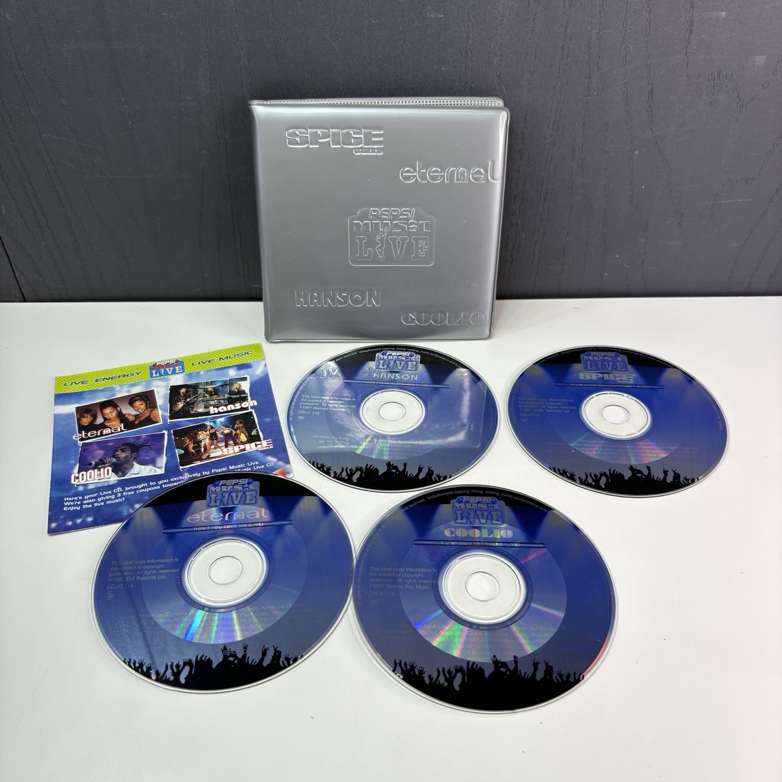 Pepsi Music Live 1997 Promo 4 CD Box Set Case Spice Girls Hanson Eternal Coolio