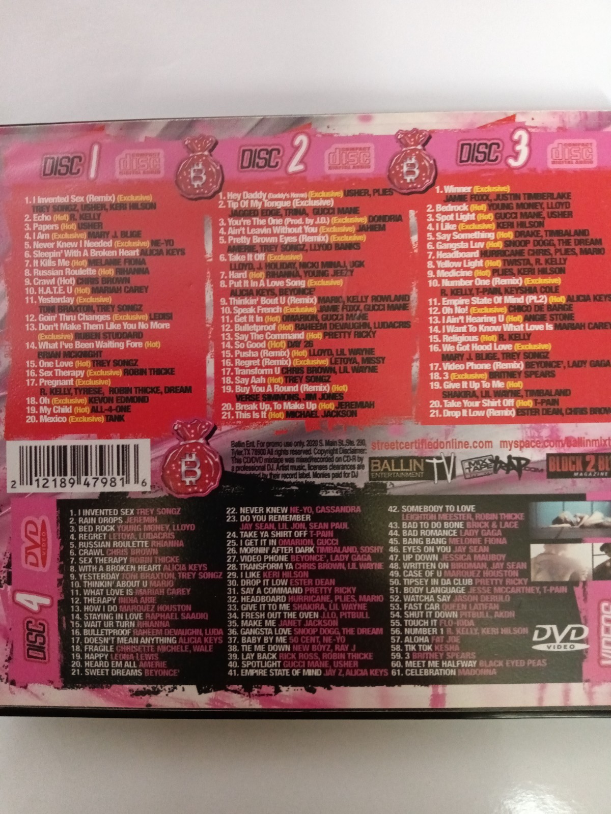 R&B Mixtape CD DVD Music Videos R Kelly Shakira Mary J Blige Dru Hill Lady Gaga
