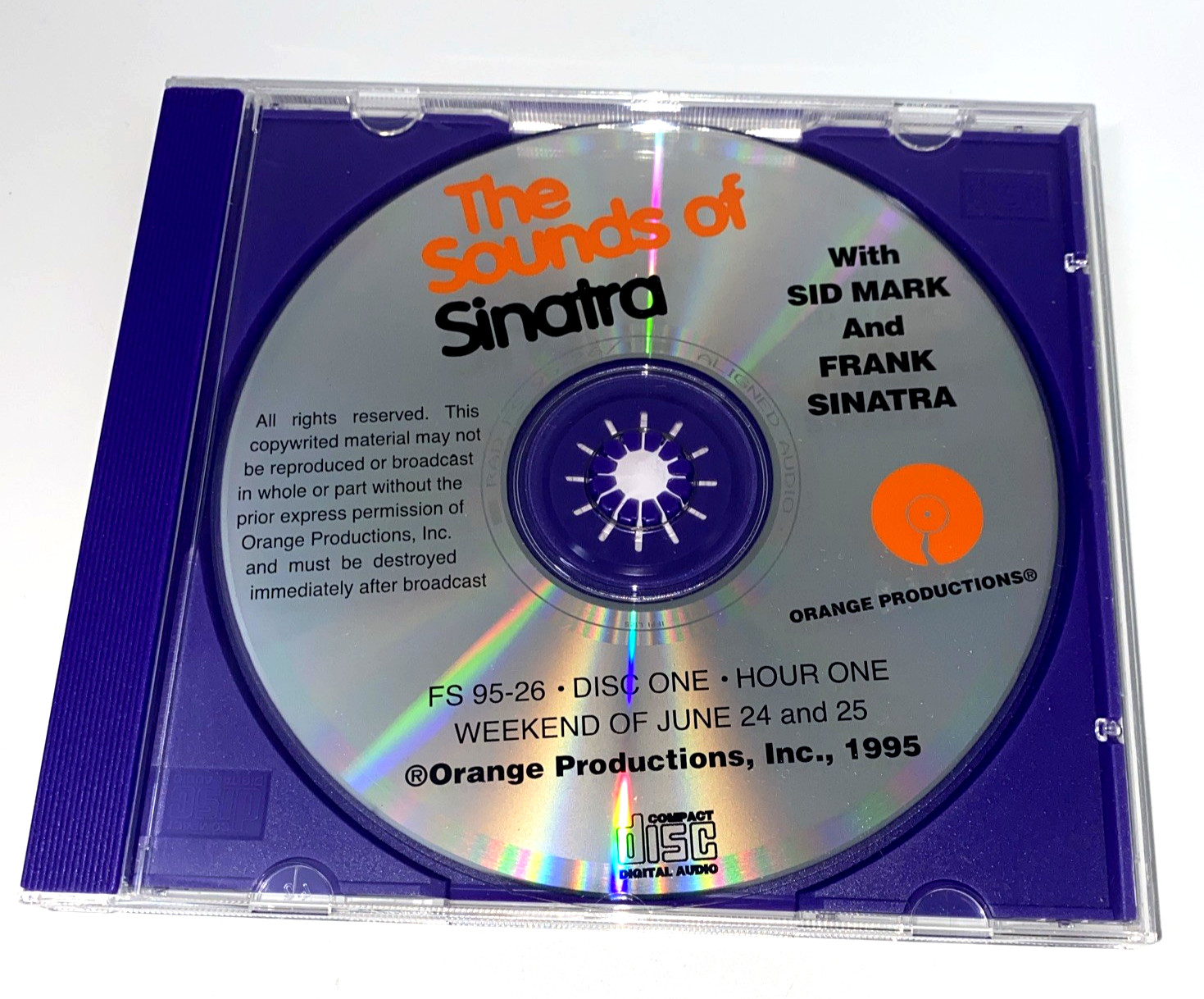 Sounds Of Sinatra Sid Mark Radio Show June 24-25 1995 CD Set #95-26 Orange