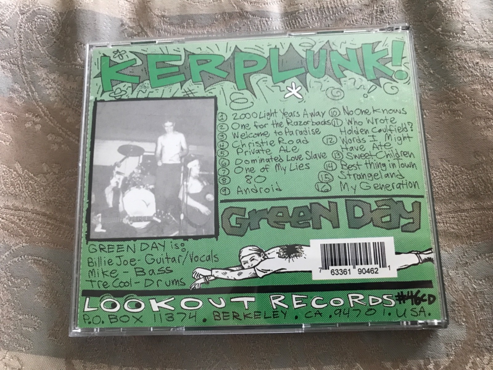 Green Day - Kerplunk! Cd 1st Press 1992 Lookout! Records NM