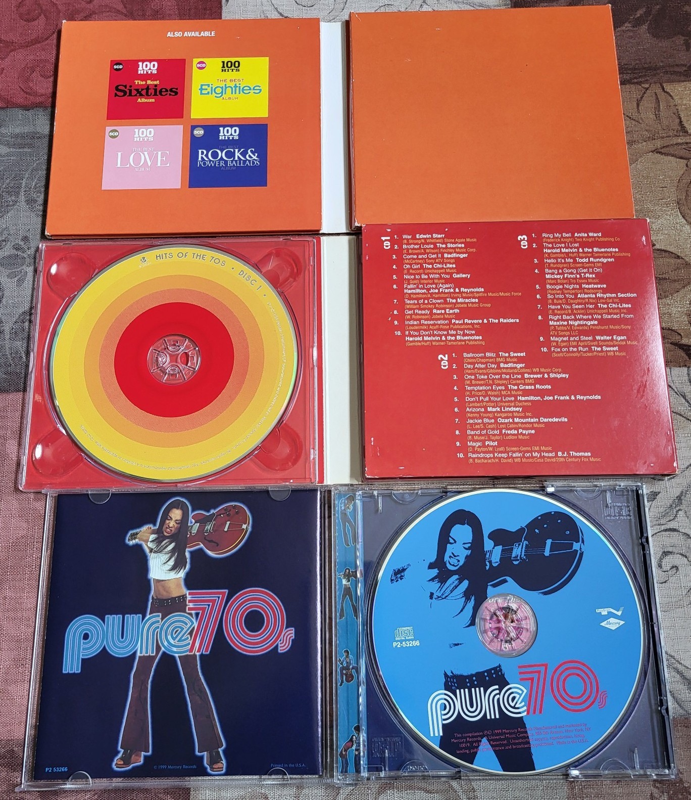 Lot of 3 70s CDs Compilations Various Artists Top Hits Greatest Hits 9 Total CDs