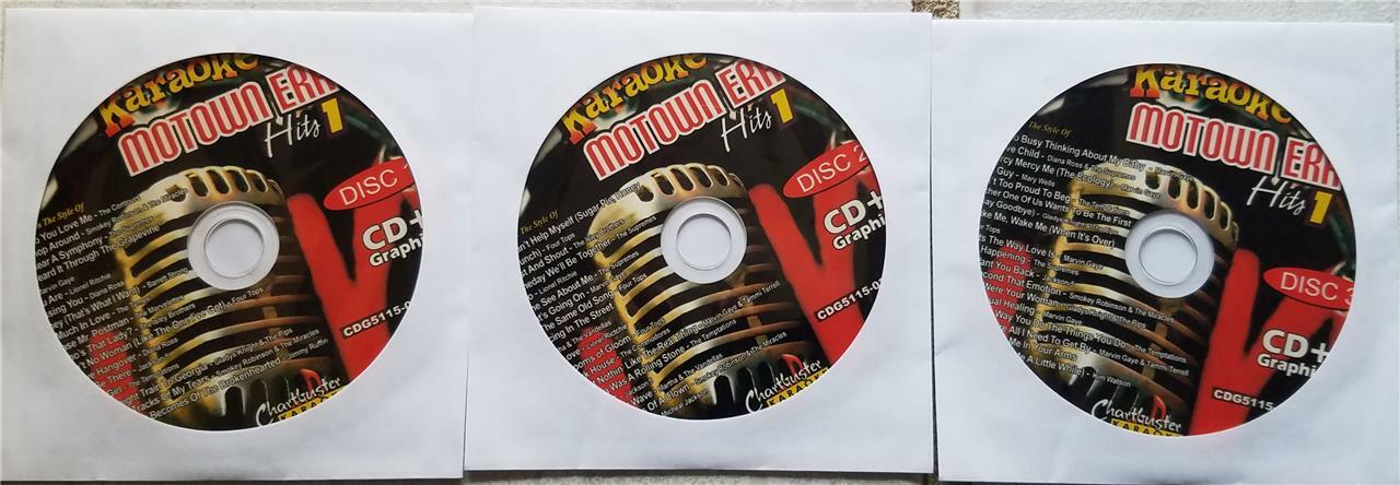 3 CDG DISCS MOTOWN ERA KARAOKE R&B,SOUL 50 SONGS CD+G 5115 SUPREMES,TEMPTATIONS