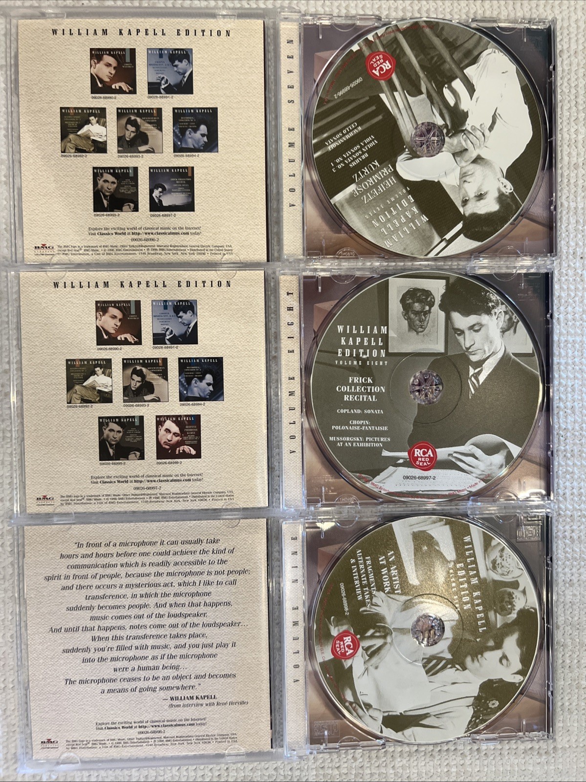 William Kapell Edition 9x CD Box Set RCA Red Seal 1998 Remastered With Booklet.