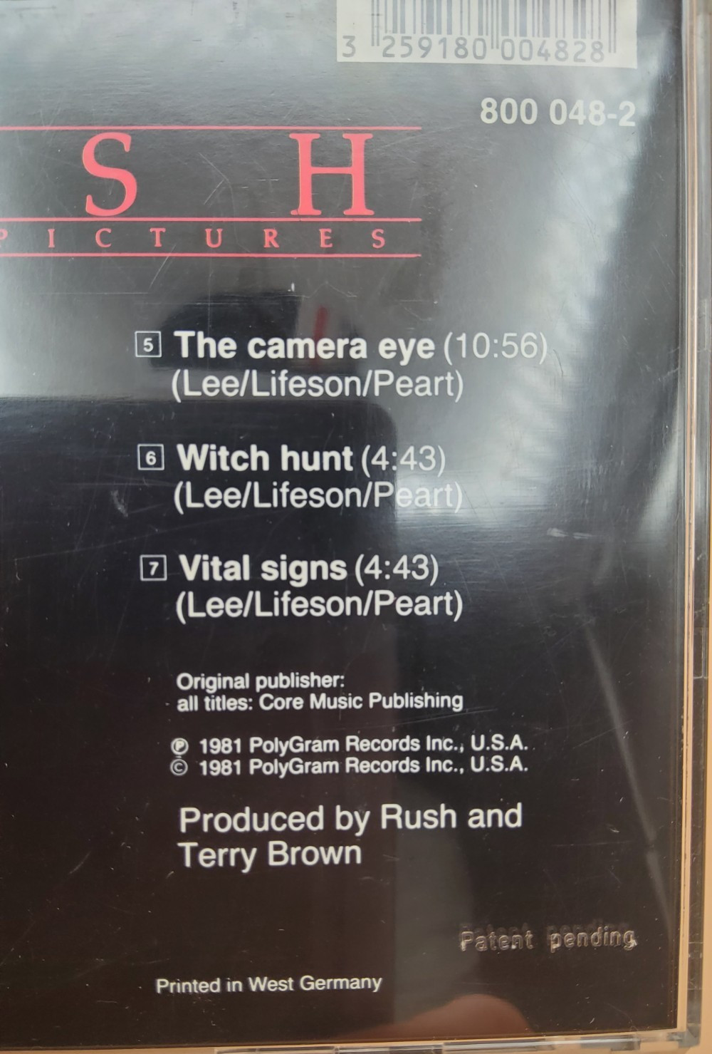 Rush Moving Pictures First Press West Germany Green Arrow Matrix 01 Smooth Edge