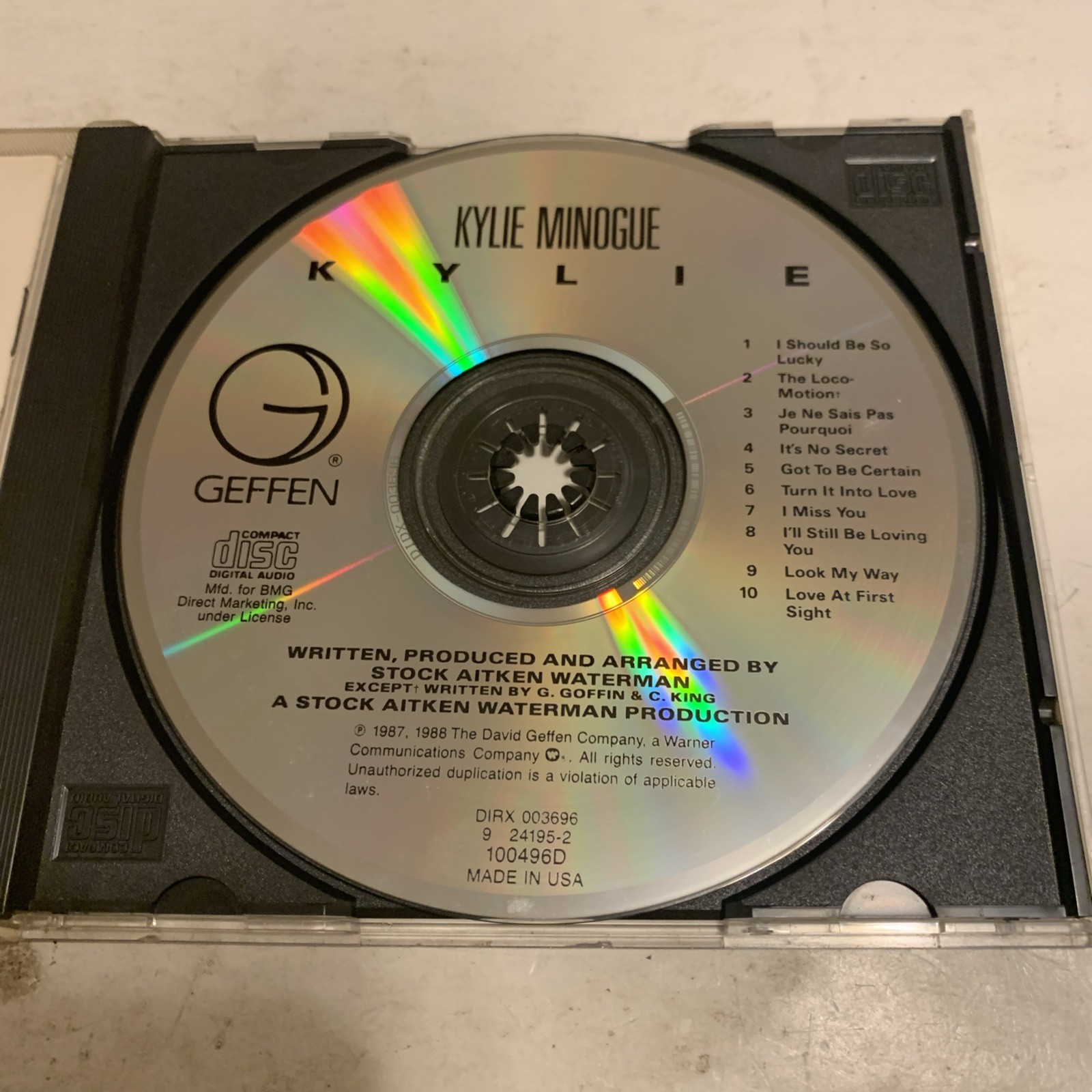 Kylie Minogue – Kylie CD 1988 Pop Dance-Pop Geffen Stock Aitken Waterman., CD10