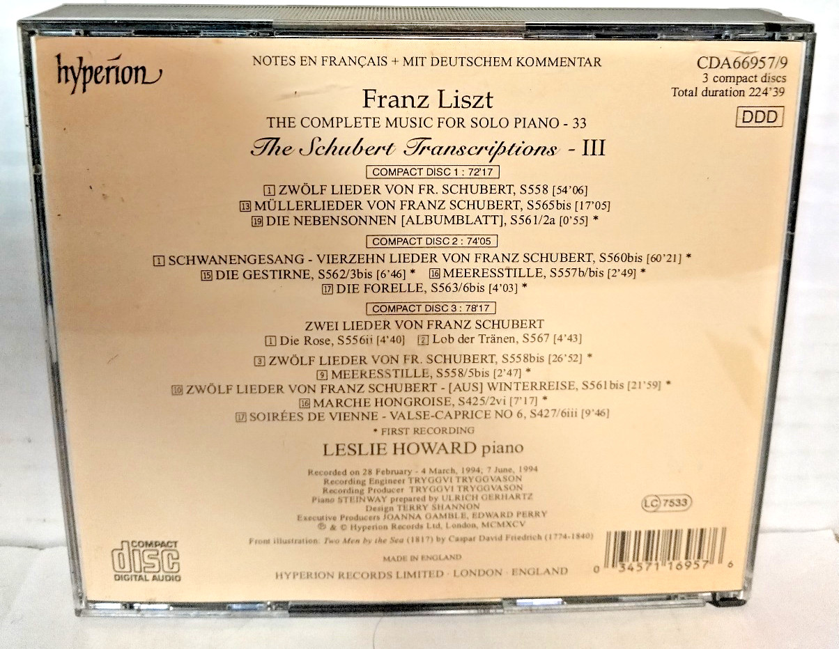 Franz Liszt: (3-CD SET) The Schubert Transcriptions - Volume 3
