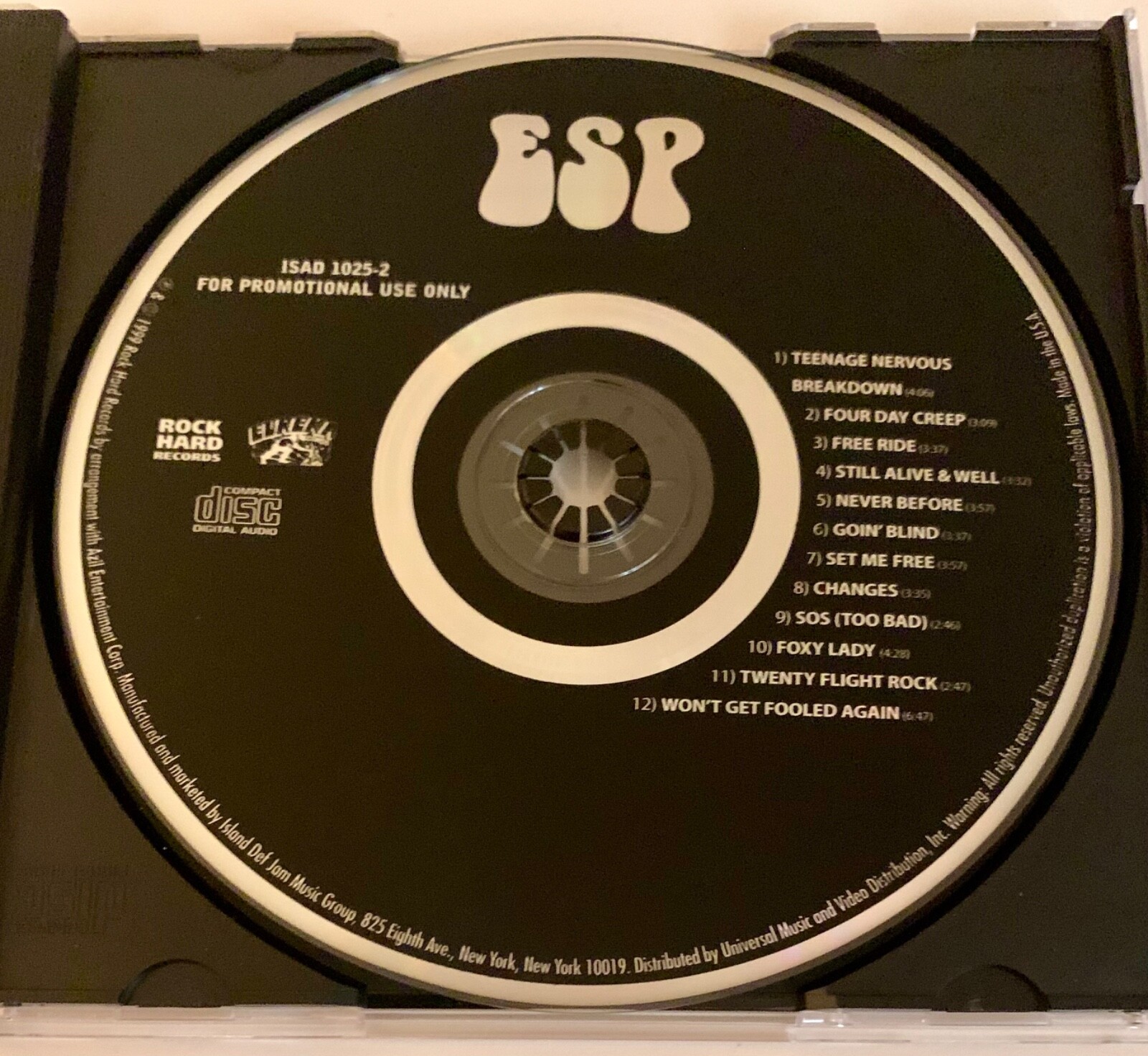 Promo CD Eric Singer Project ESP 1999 Self-Titled Album Bruce Kulick John Corabi