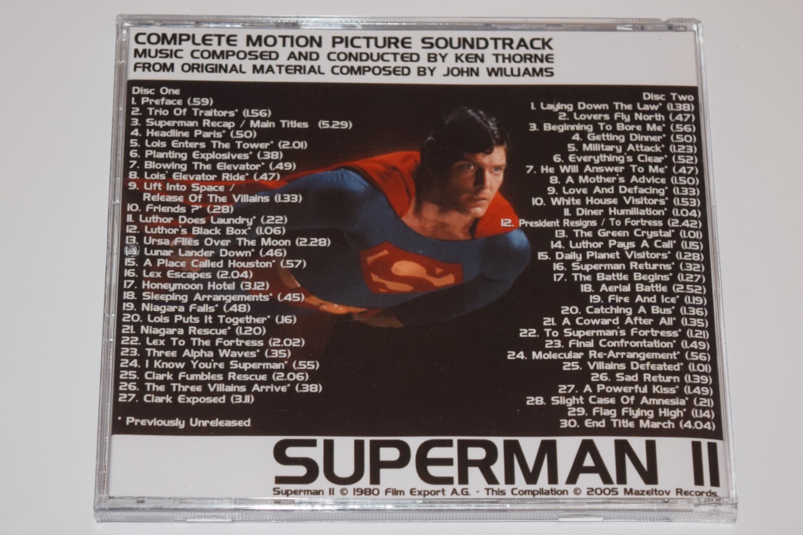 Superman II 2 Complete Score Soundtrack Ken Thorne 2-CD Set PROMO 1980 57 tracks
