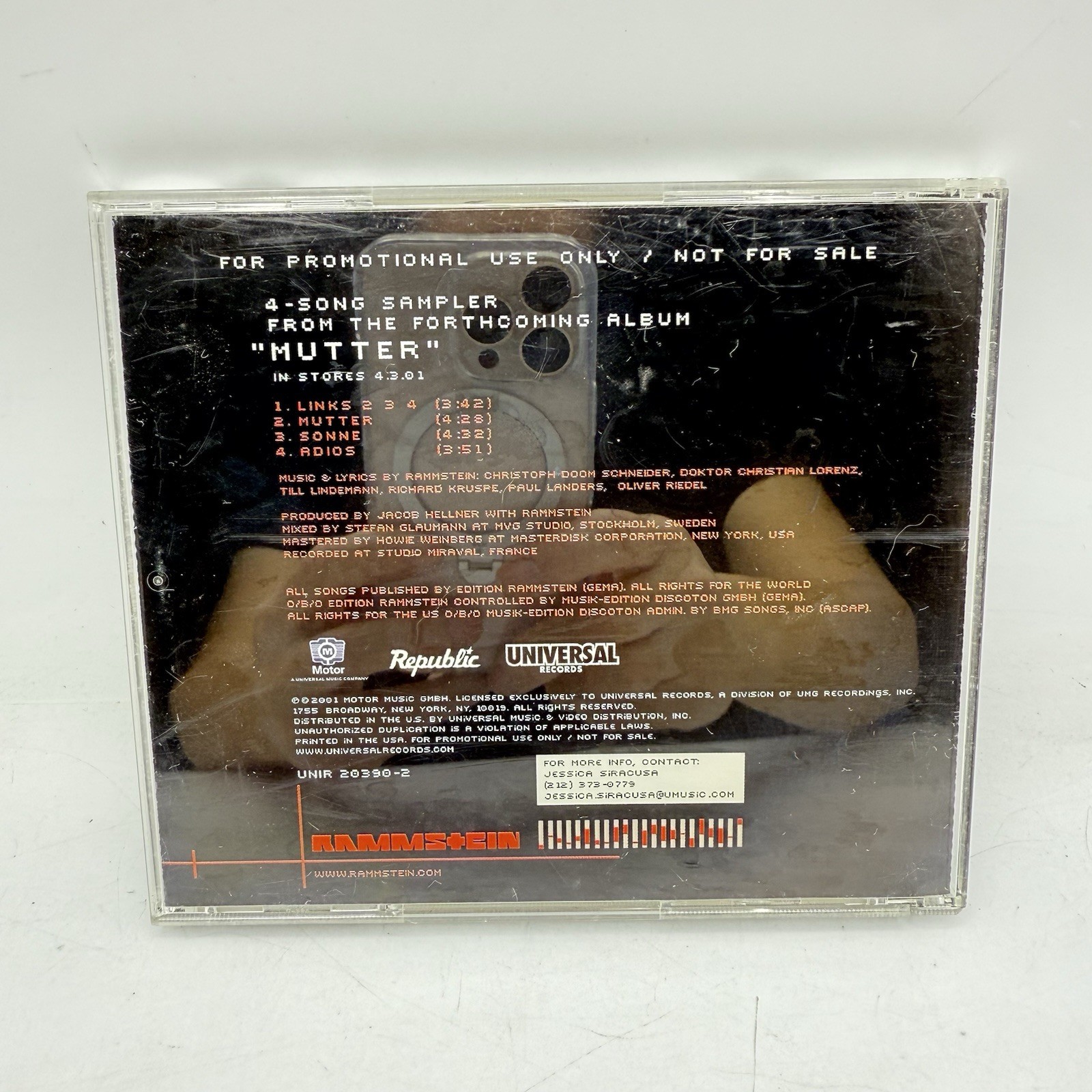 Rammstein: Mutter Promo CD 4-Track Sampler 2001 (UNIR20390-2) OOP