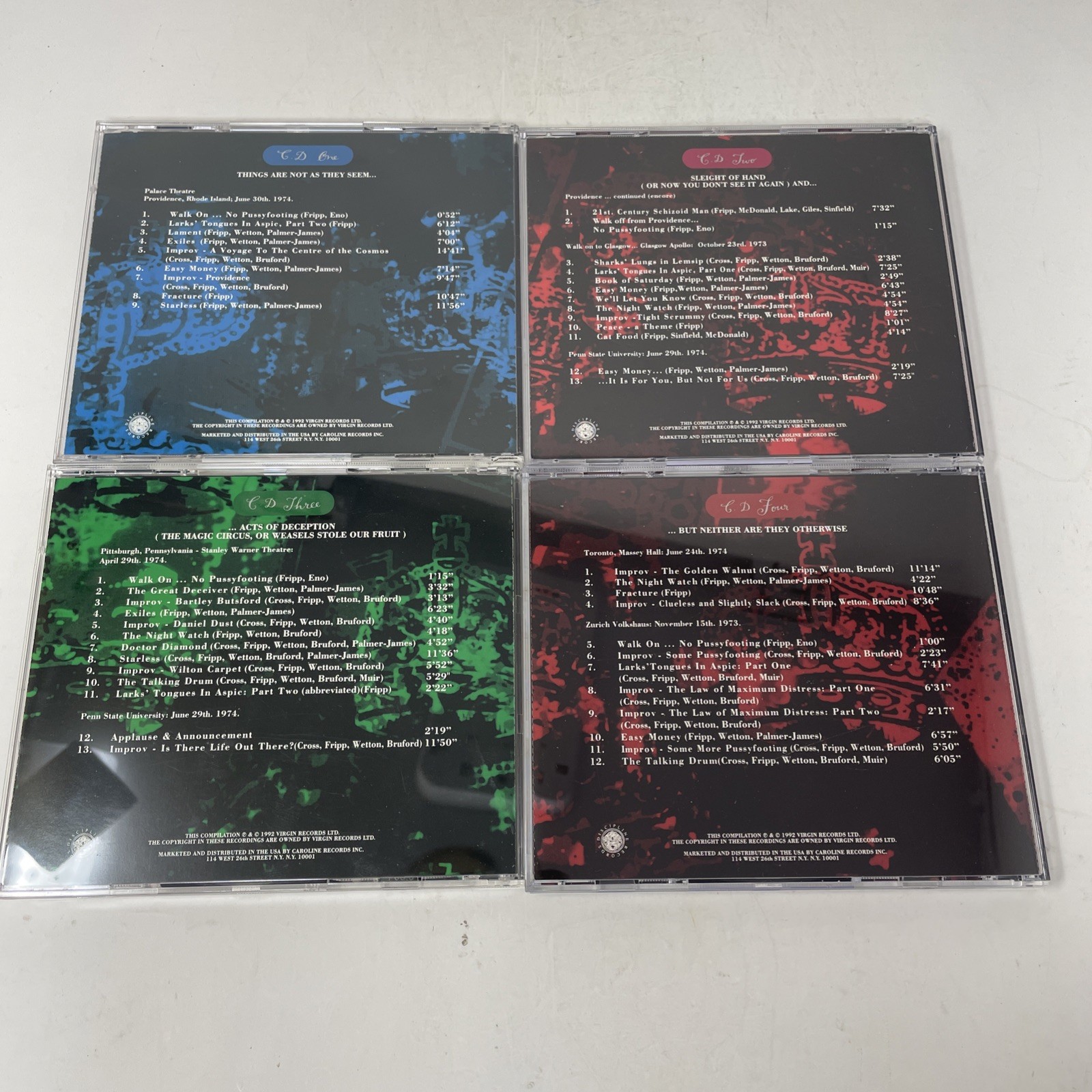 The Great Deceiver by King Crimson 4 CD Box Set - EXC Condition