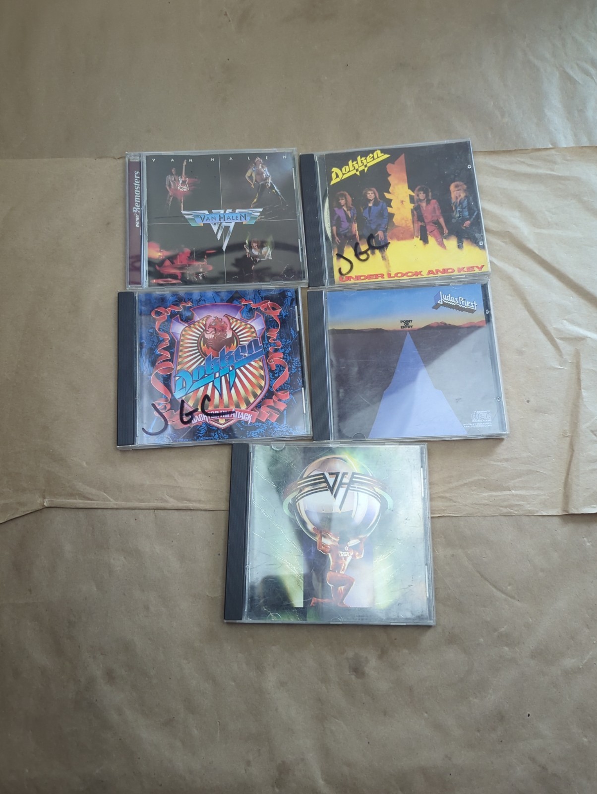 5 CD Lot Van Halen Judas Priest Dokken Hard Rock Heavy Metal 80s Glam Hair