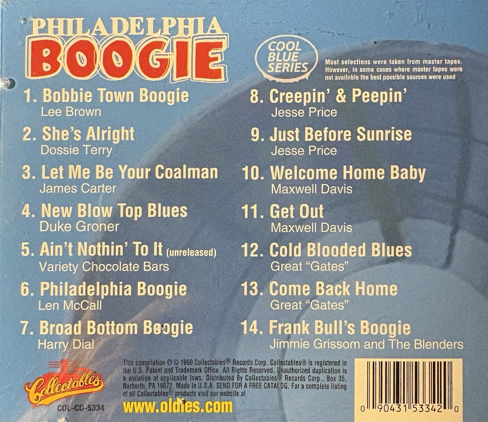 Rare BLUES / R&B CD - VARIOUS ARTISTS - "PHILADELPHIA BOOGIE" VG++