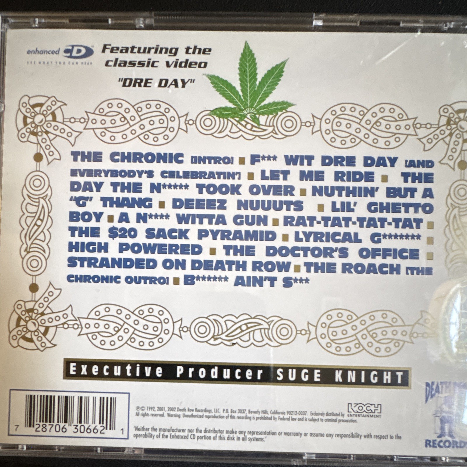 Dr. Dre - The Chronic CD Album 2001 Death Row Records DRR 63000-2 Enhanced