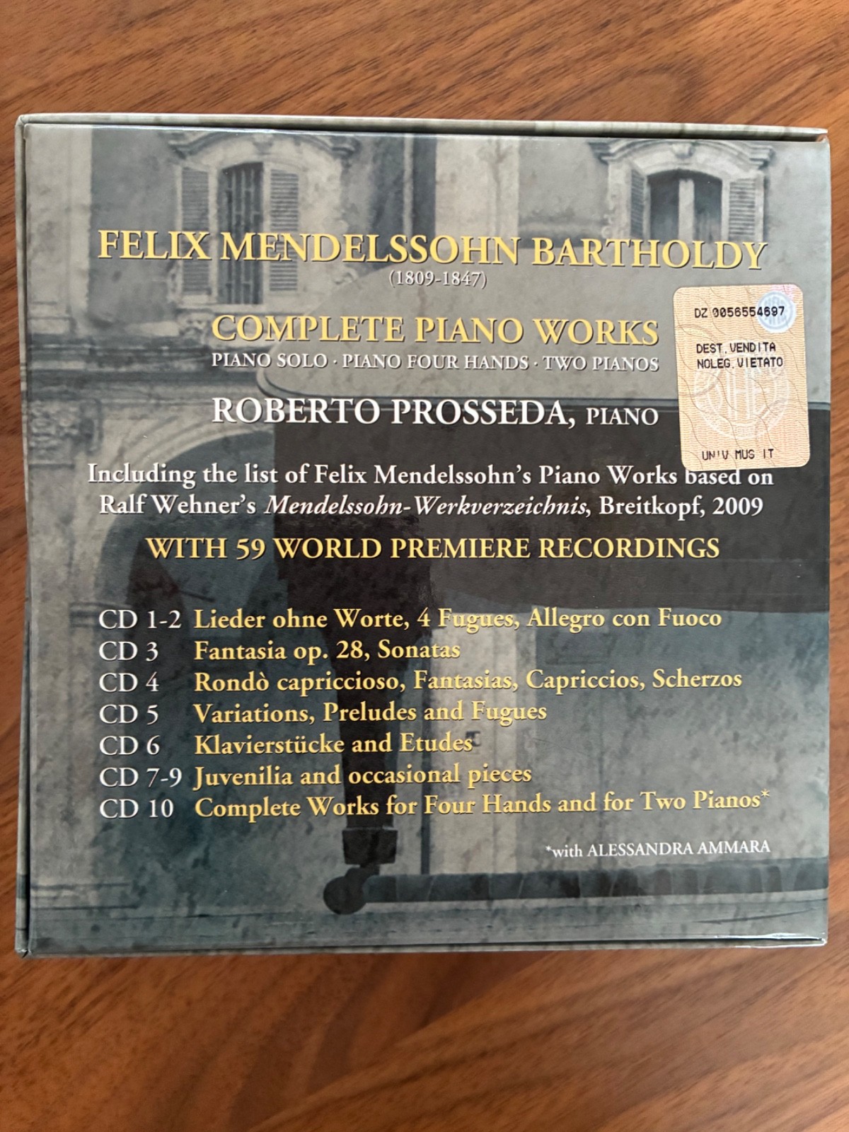 Mendelssohn: Complete Piano Works: Robert Prosseda: 10 CD Box Set