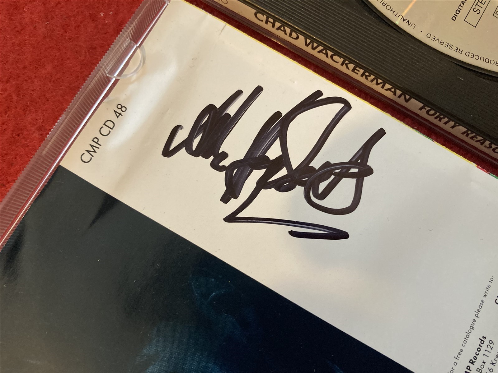 CHAD WACKERMAN FORTY REASONS 1991 CD SIGNED BY ALLAN HOLDSWORTH FREE UK POSTAGE