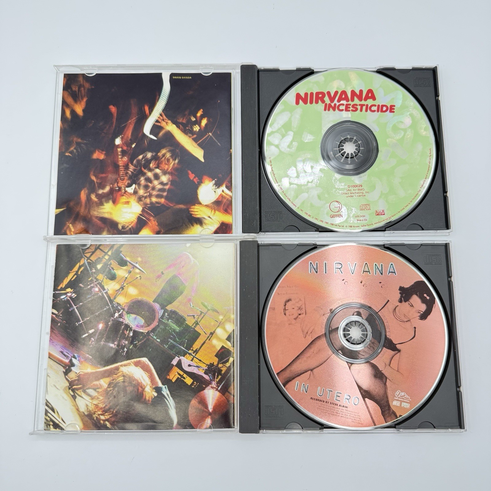 Nirvana 4 CD Lot: Nevermind W/Hidden Track, In Utero, MTV Unplugged Incesticide