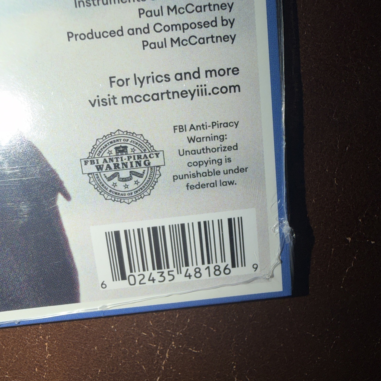 Paul McCartney III - RARE 2020 US CD - Blue Dice Contains One Bonus Track.