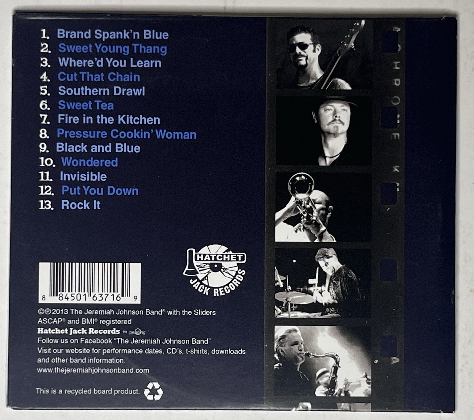 Jeremiah Johnson Brand Blue CD 2011 Blues Rock Southern Rock Guitar Album