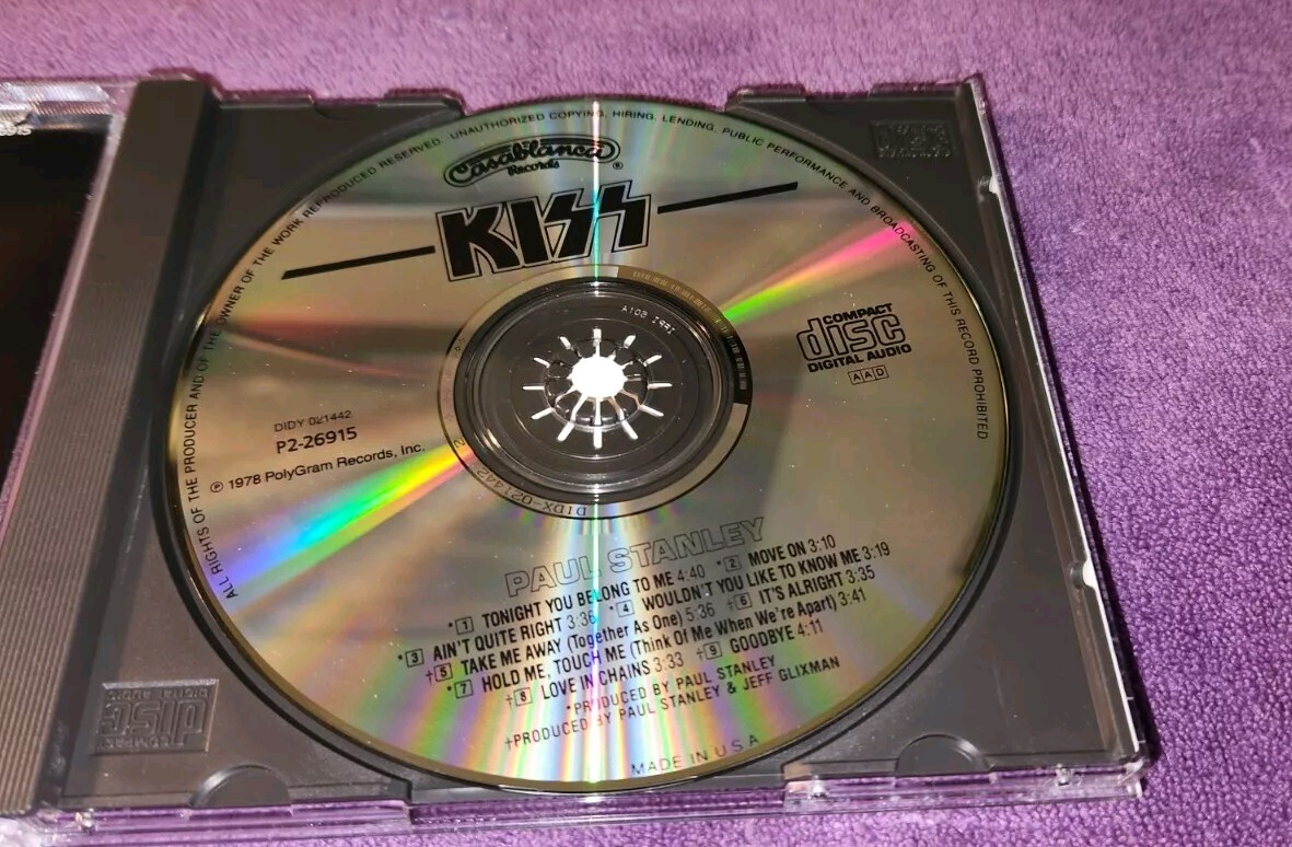 PAUL STANLEY kiss solo cd P2-26915 columbia house issue bob kulick carmine appic