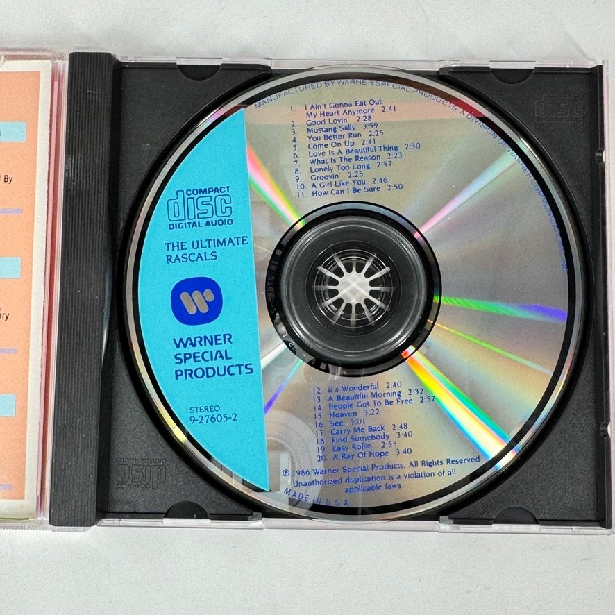 The Rascals – The Ultimate Rascals CD 1986 Pop Rock Soul Warner Special