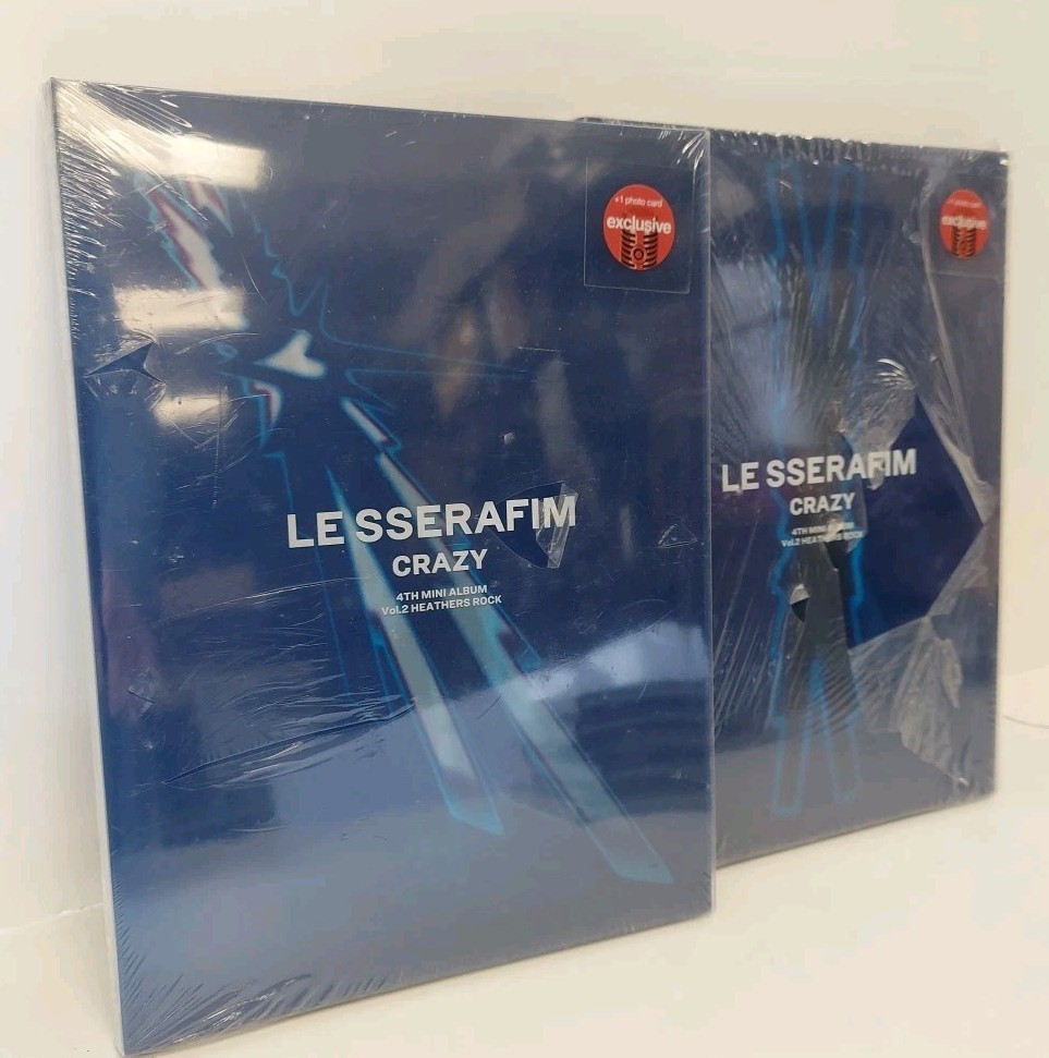 Lot Of 2!! Kpop Music Le Sserafim 4th Mini Album Crazy Vol #2 Blue Version