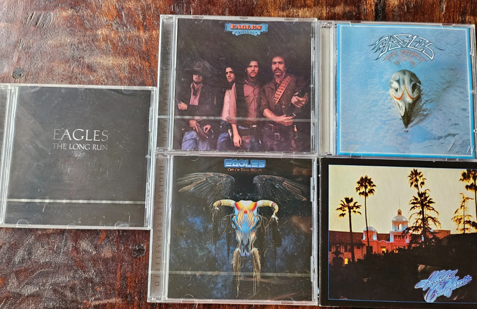 The Eagles CD lot of 5 -3 NEW Desperado 1 of These Nights Long Run + Hotel Hits