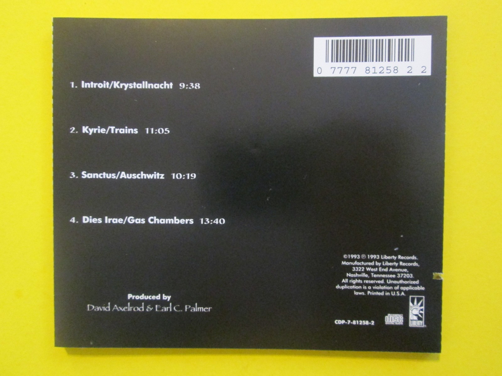 David Axelrod Requiem The Holocaust CD