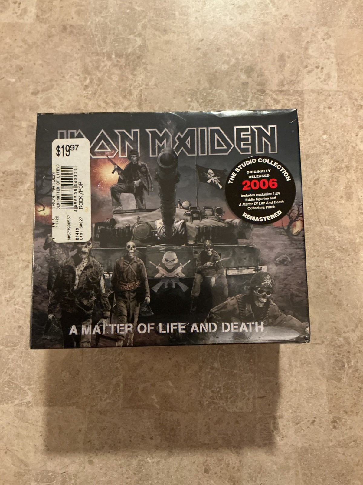 *SEALED*IRON MAIDEN-MATTER OF LIFE DEATH-2015 CD BOX SET W/EDDIE FIGURINE, PATCH