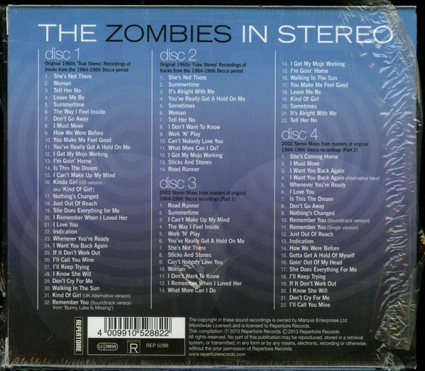 The Zombies – In Stereo 4 CD Box Set - Compilation Album - NEW