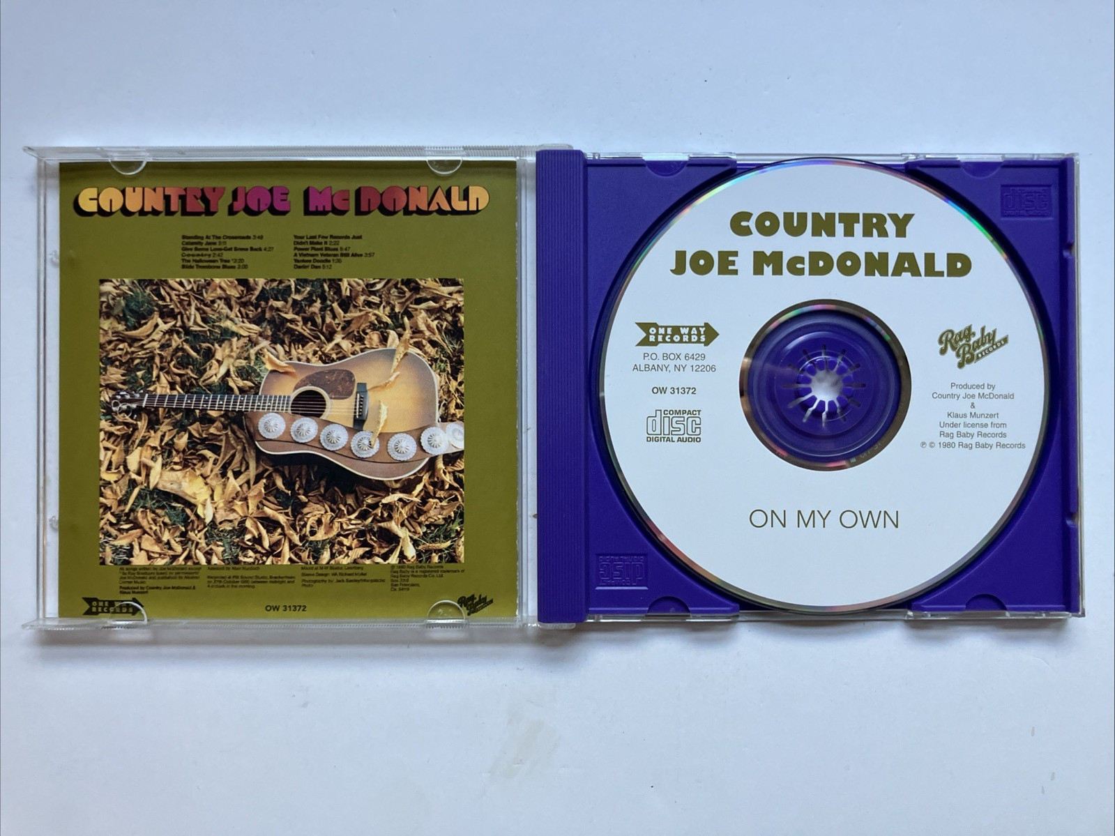 On My Own by Country Joe McDonald (CD, Apr-1997, One Way Records) Very Good