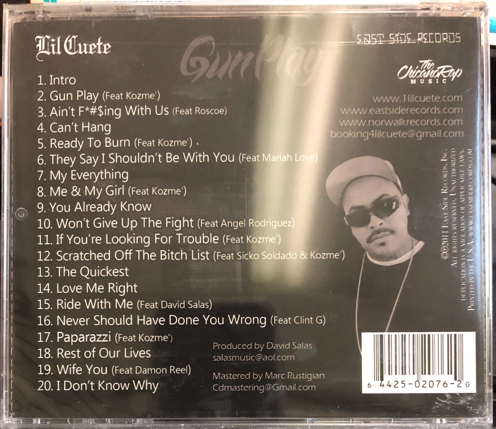 LIL CUETE - GunPlay (Factory Sealed CD, 2011) East Side Records - 20 TRACKS