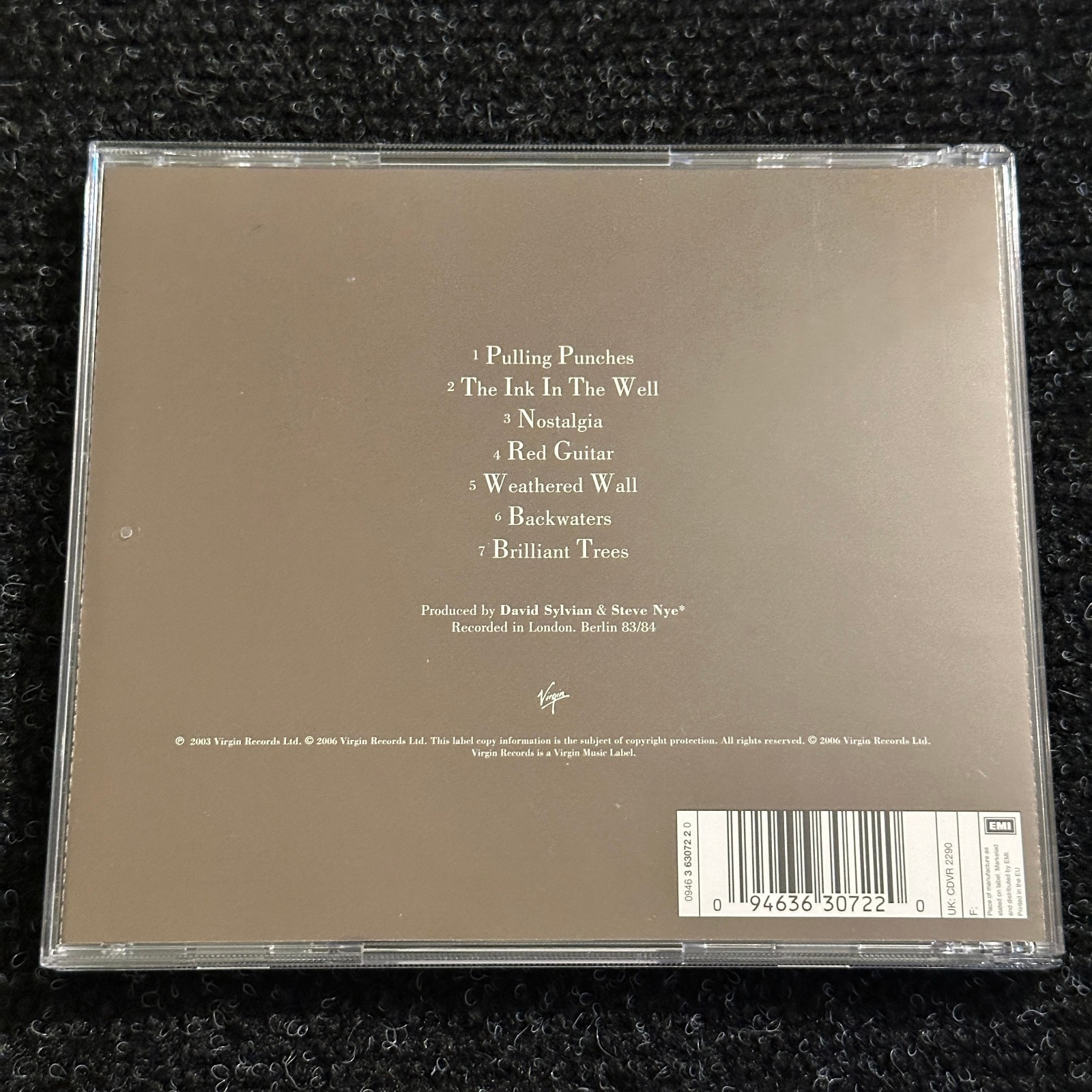 David Sylvian Brilliant Trees European CD 2006 Virgin/EMI Reissue Remastered