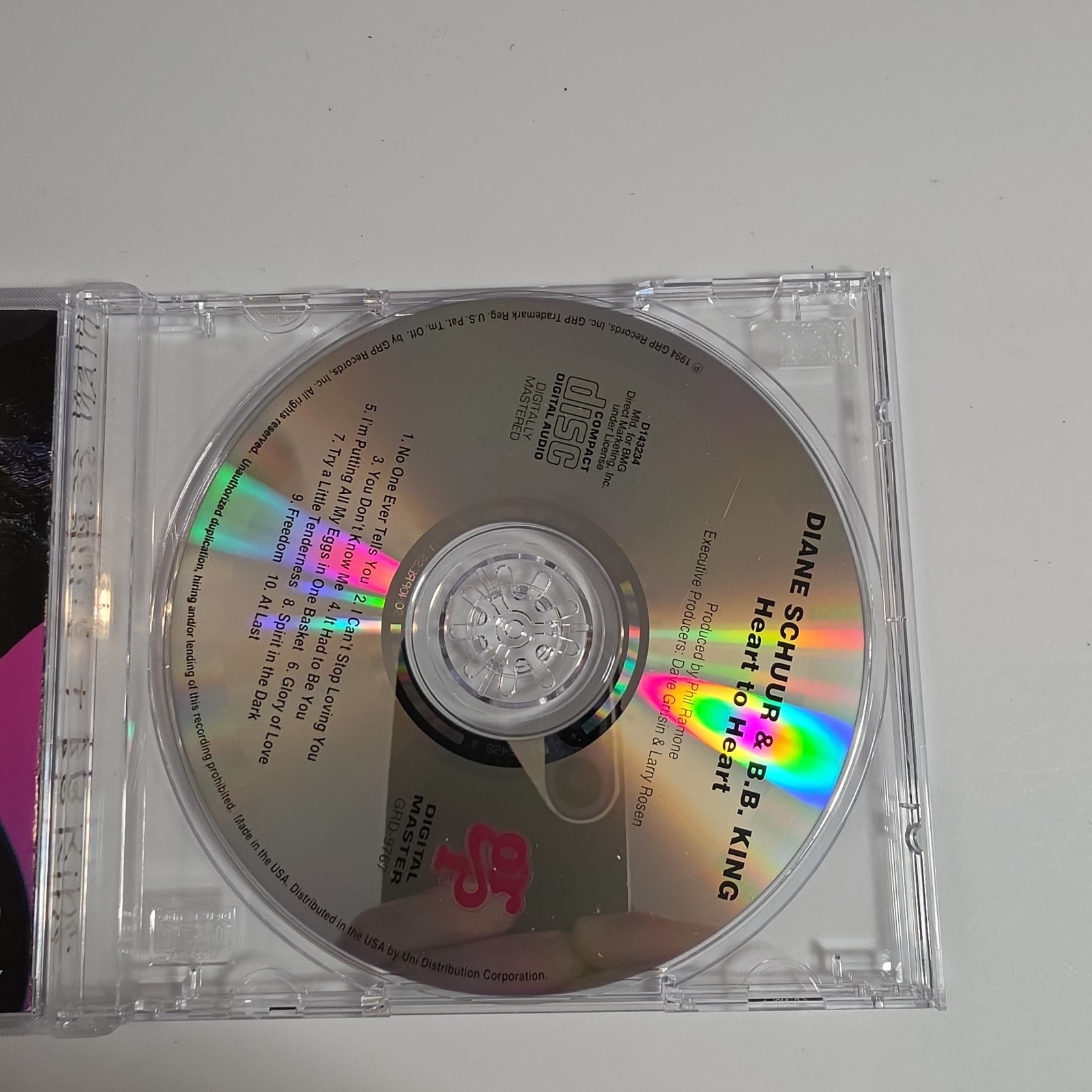 Diane Schuur B.B. King Heart to Heart CD Phil Ramone Aretha Franklin Don Gibson