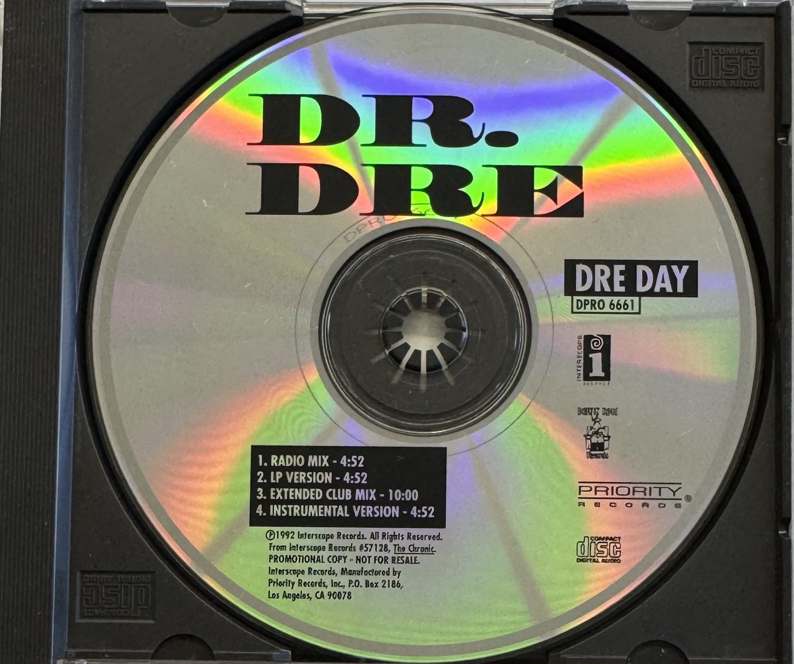 DR. DRE - Dre Day Extended Club Mix RARE OOP PROMO ONLY DEATH ROW DJ CD SINGLE