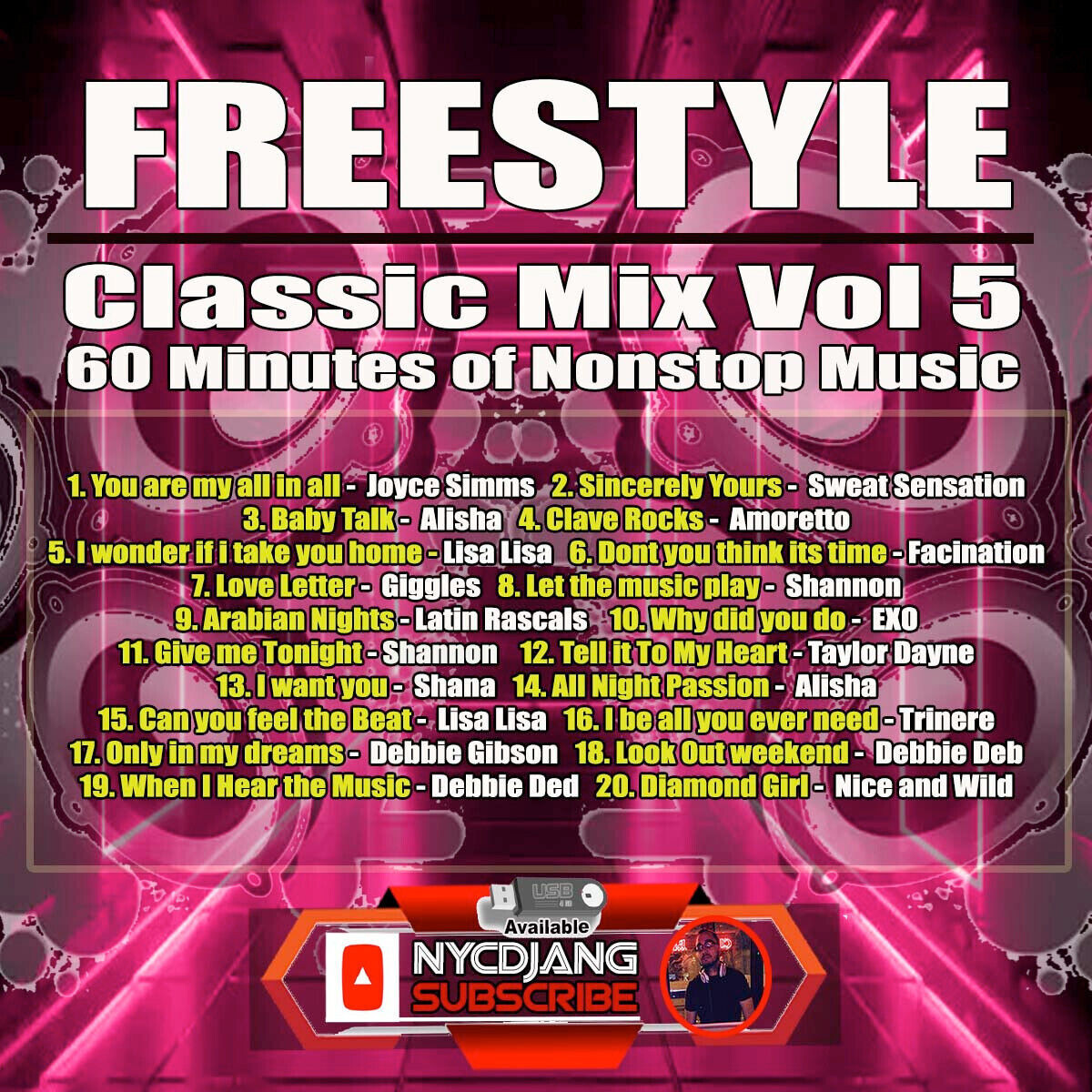 6 CD'S 90's Freestyle Classic Mix : Vol 1, 2, 3, 4,5 & 6 Nonstop Music NYCDJANG