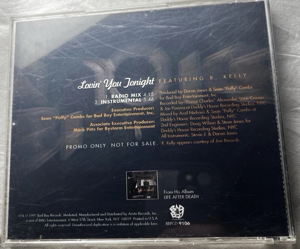 PROMO Notorious B.I.G. “Lovin’ You Tonight” Single Rare CD Bad Boy Biggie Smalls